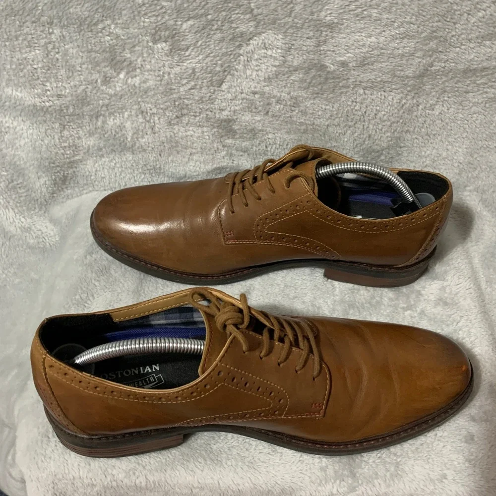 Bostonian Commonwealth‎ Men's Tan Leather Wingtip Oxford Dress Shoes Size 10.5